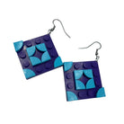 Purple Square Geometric Earrings made with upcycled LEGO®