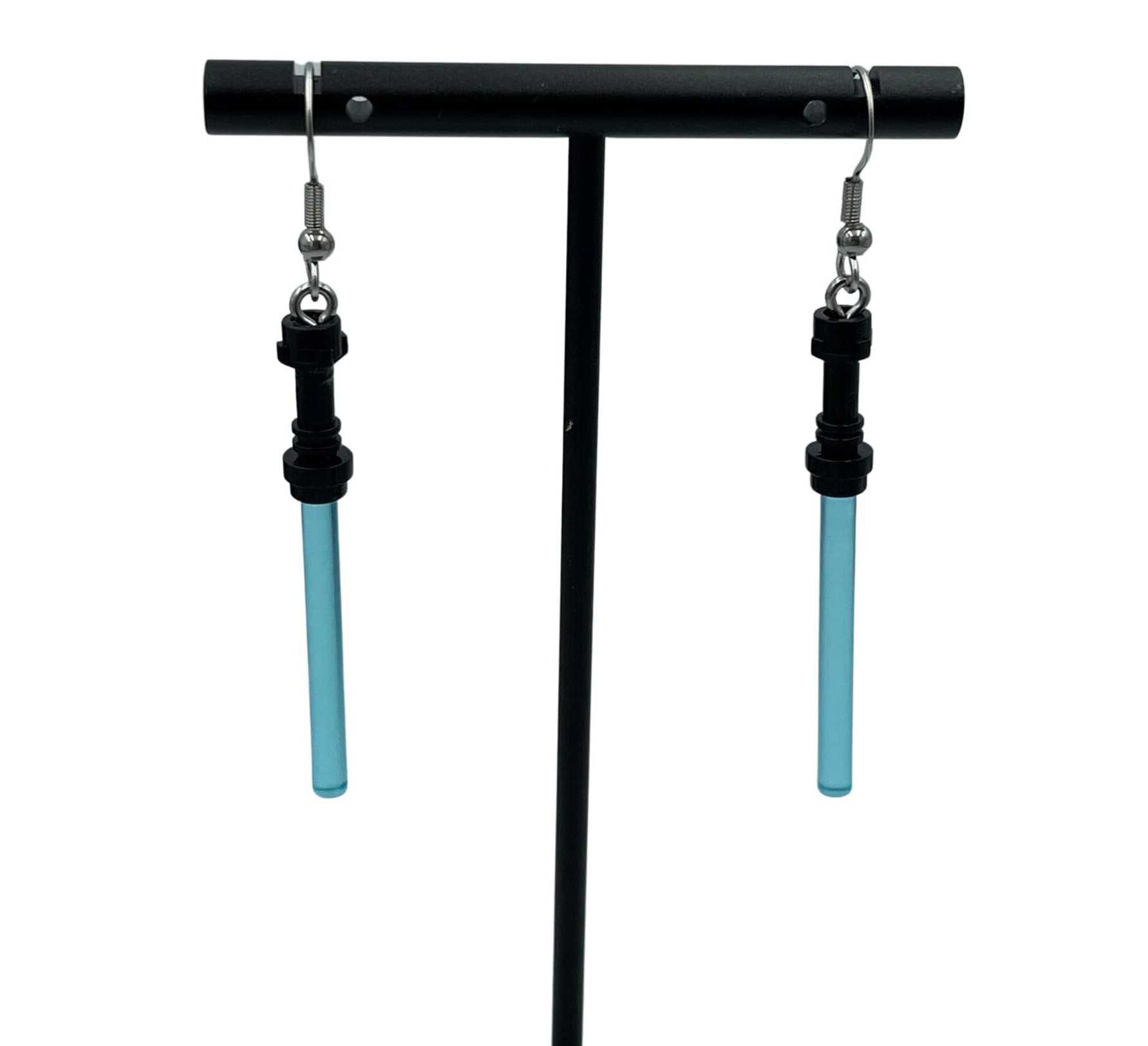 Translucent Lightsabre Earrings made with upcycled LEGO® in a variety of colours