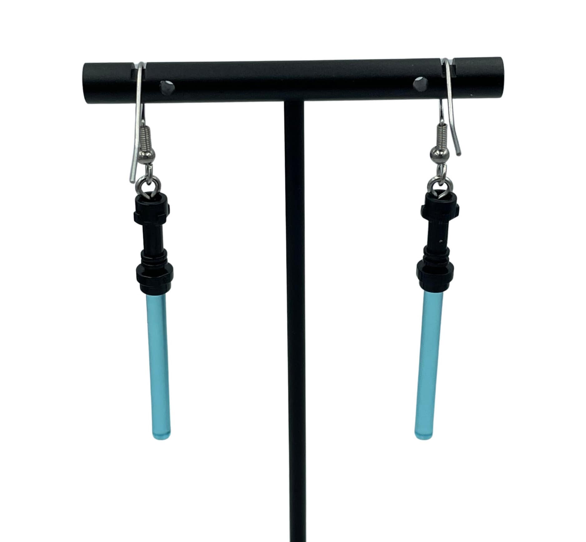 Translucent Lightsabre Earrings made with upcycled LEGO® in a variety of colours