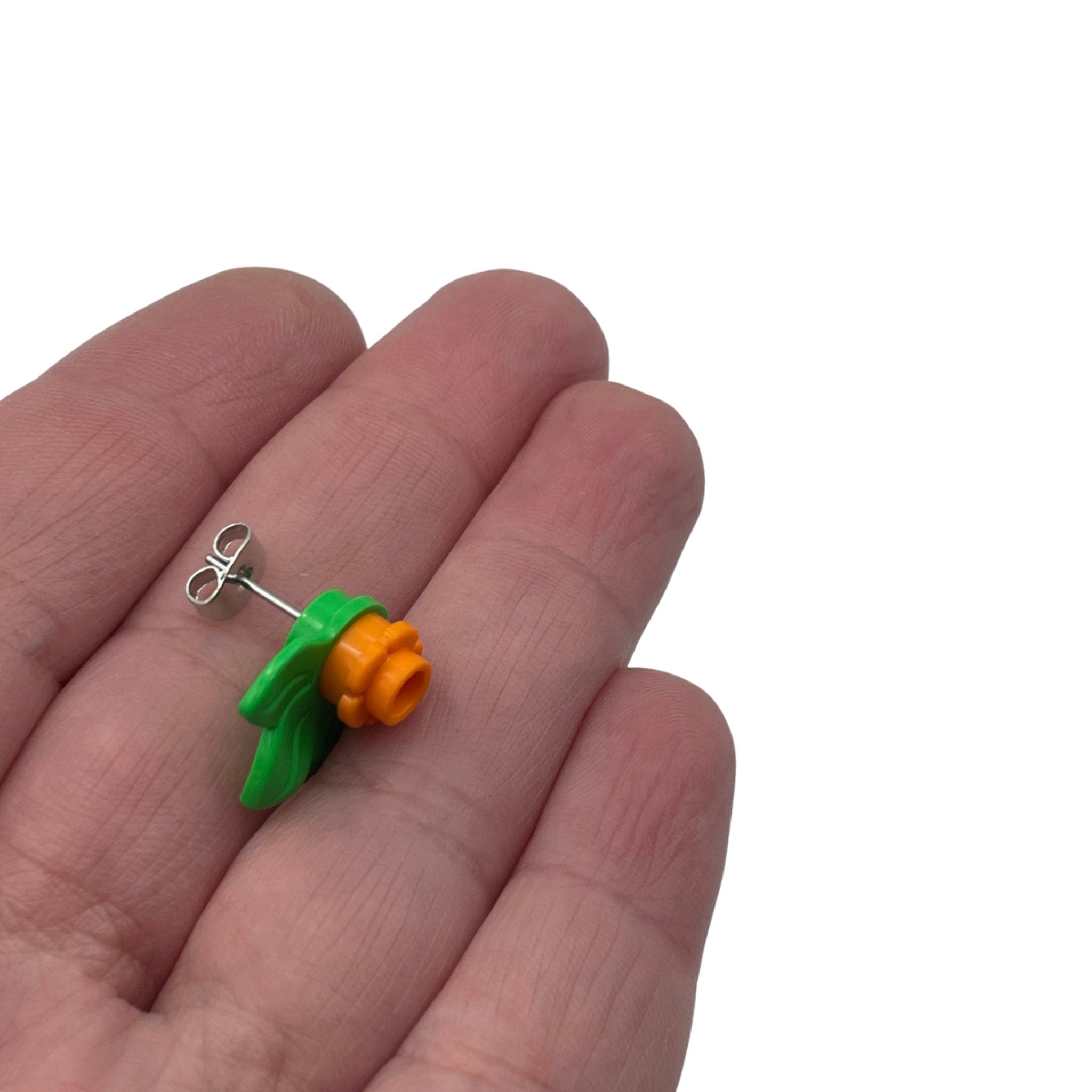 Colourful Flower Stud Earrings made with upcycled LEGO®