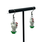 Chicken Earrings made with upcycled LEGO®