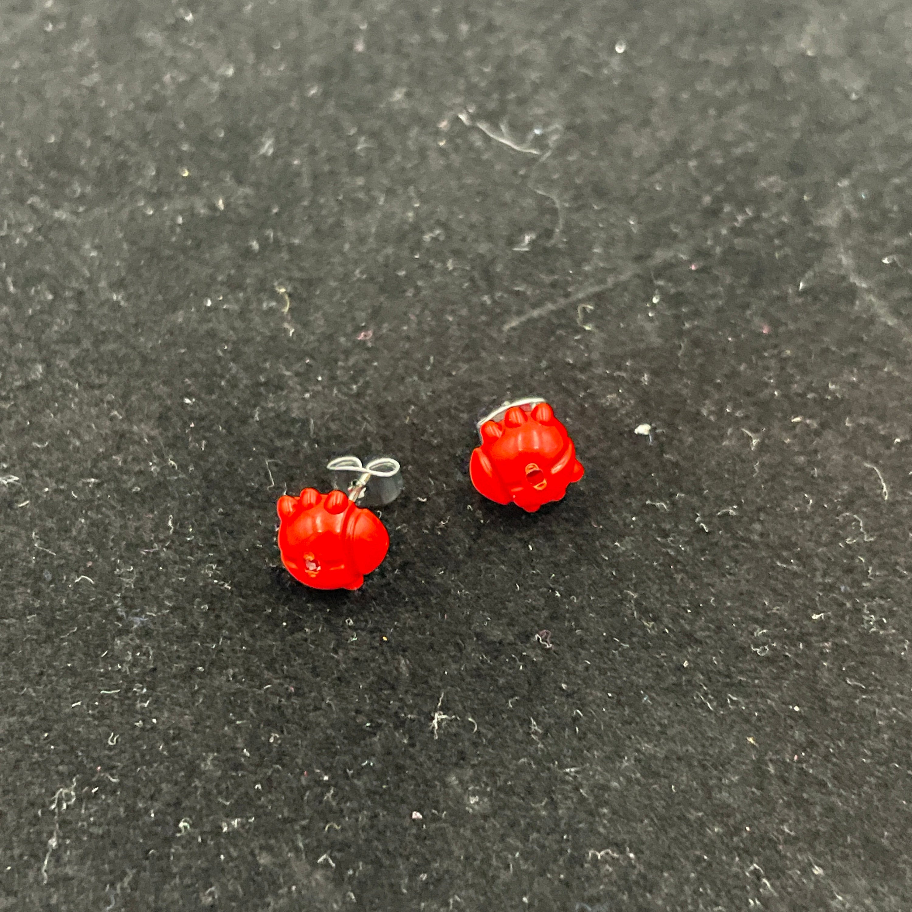 Cute Red Beetle Earrings made with upcycled LEGO®