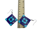 Purple Square Geometric Earrings made with upcycled LEGO®