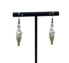 Triple Scoop White Ice cream Earrings made with upcycled LEGO®