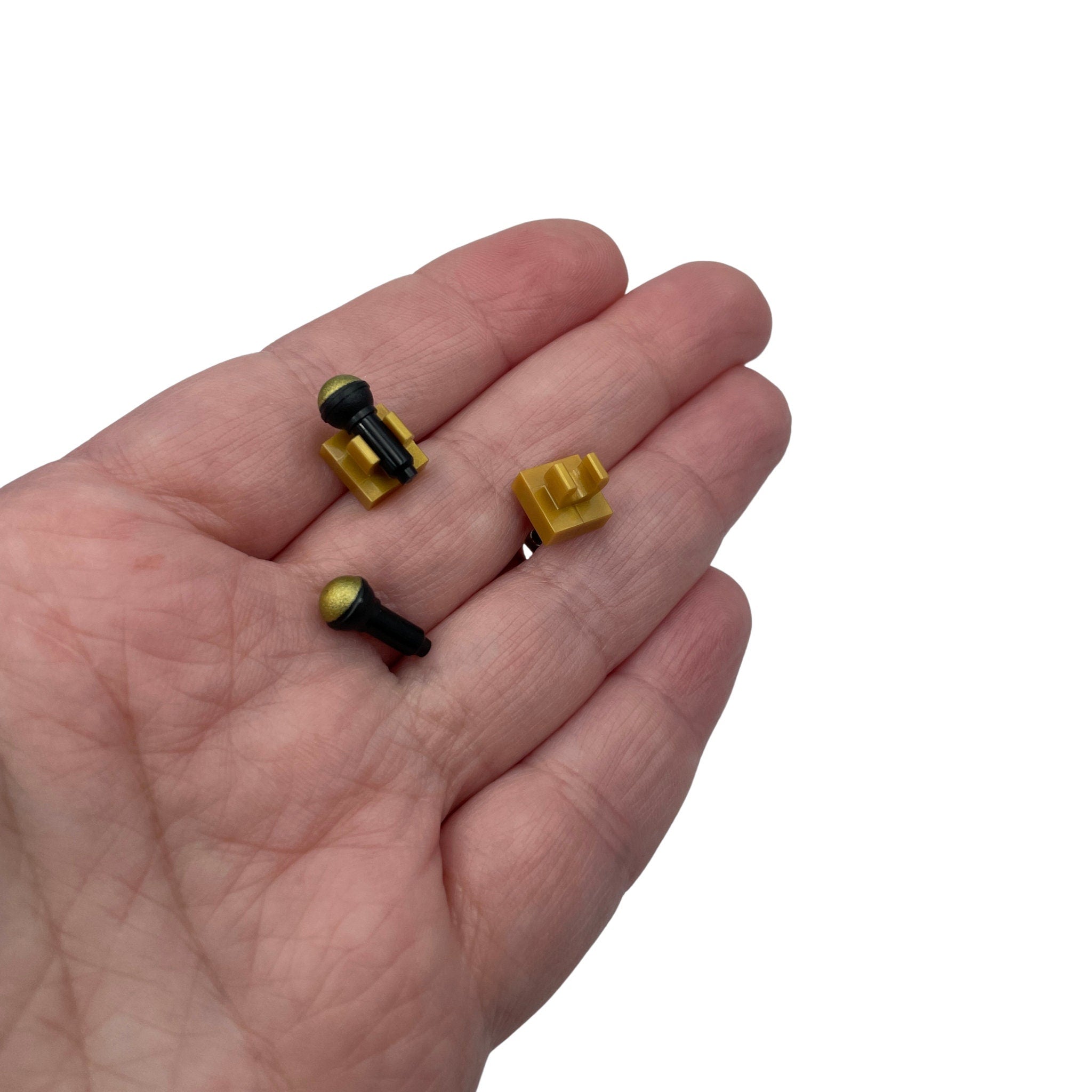 Kawaii Microphone Earrings made with upcycled LEGO® in Pink or Black