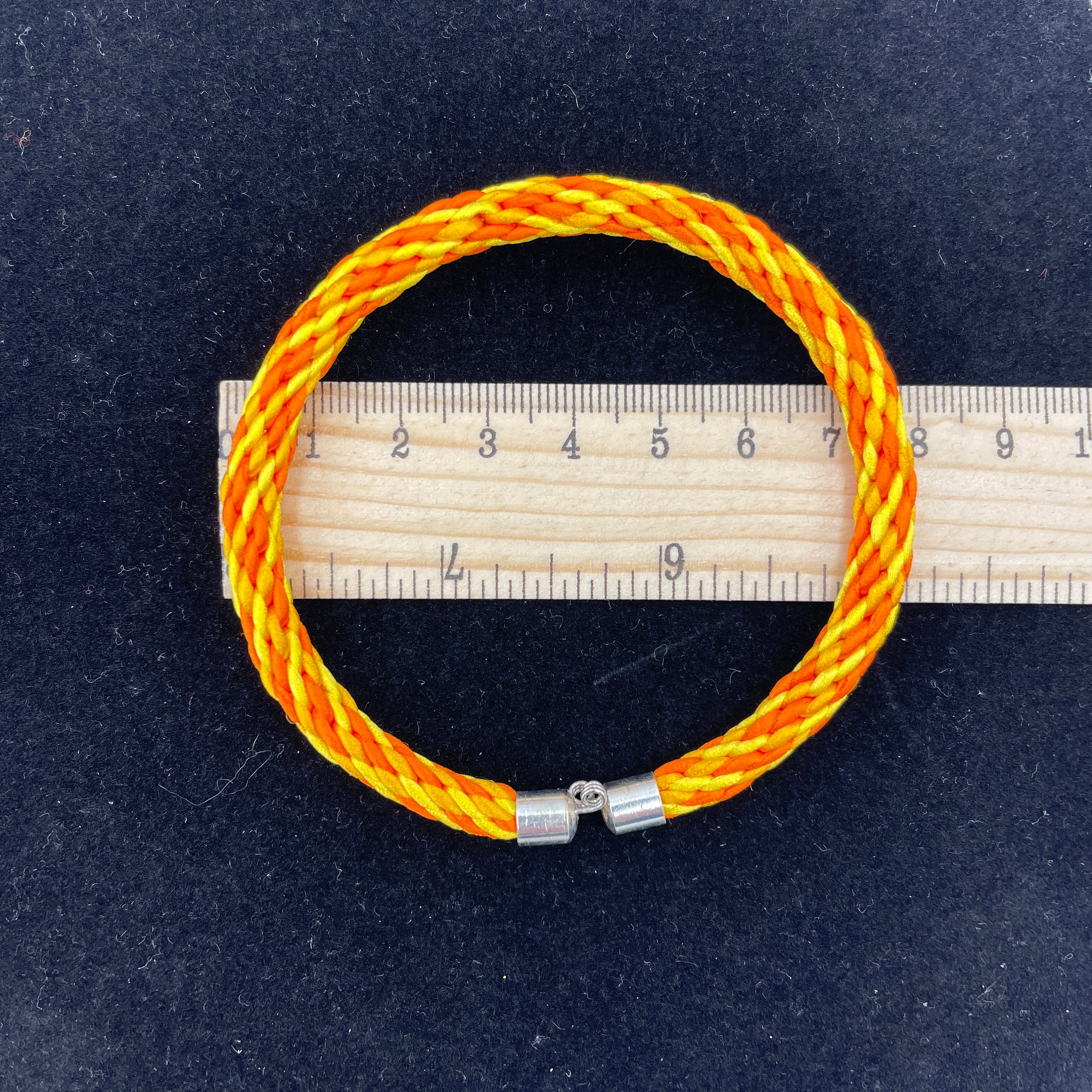 Kumihimo Yellow 'Sunshine' Silky Woven Handmade Memory Bracelet