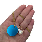 Personalised Astronaut on a Star Necklace. Customise colour/ name/ date