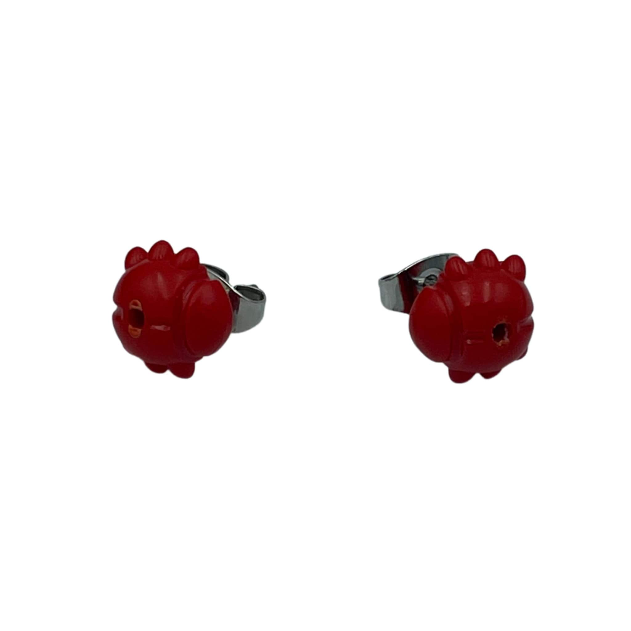 Cute Red Beetle Earrings made with upcycled LEGO®