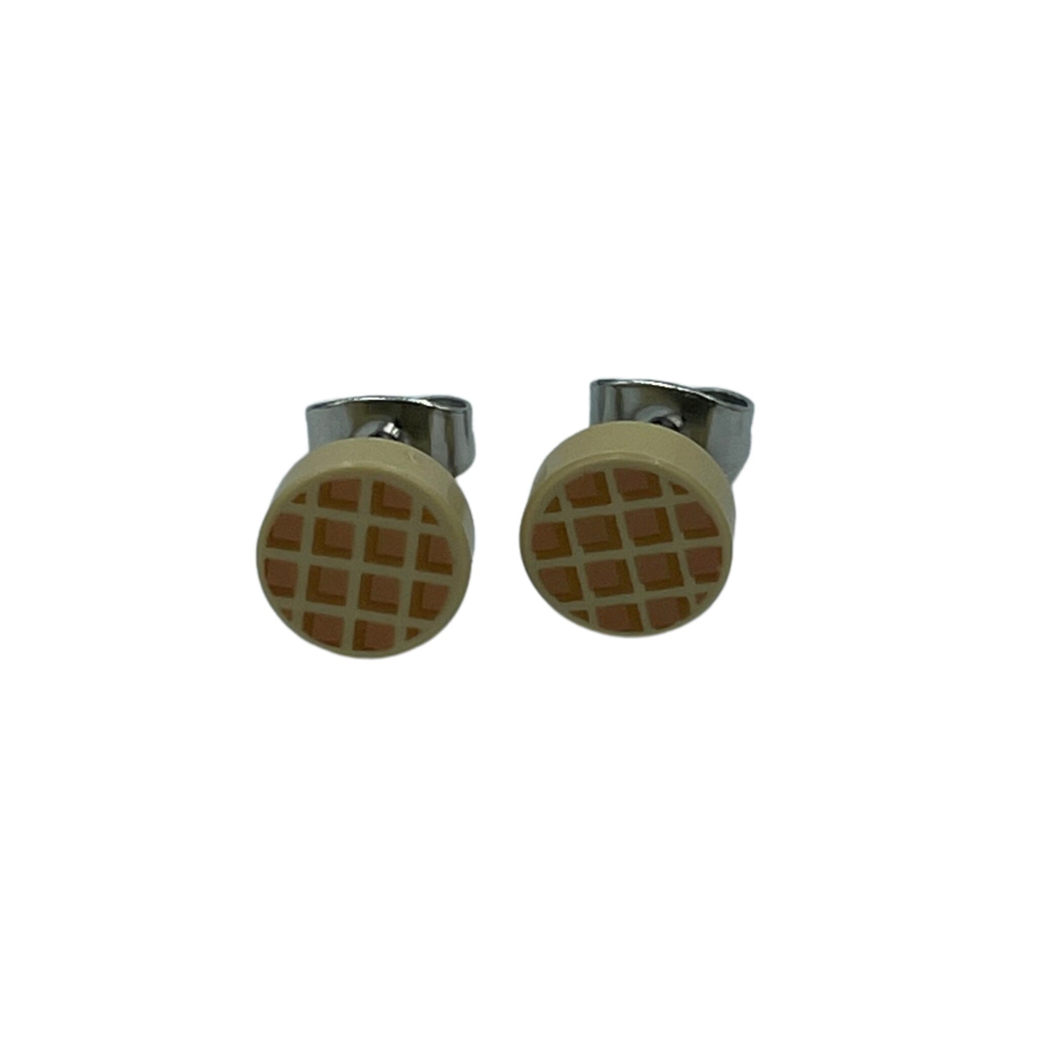 Waffle Stud Earrings made with upcycled LEGO®