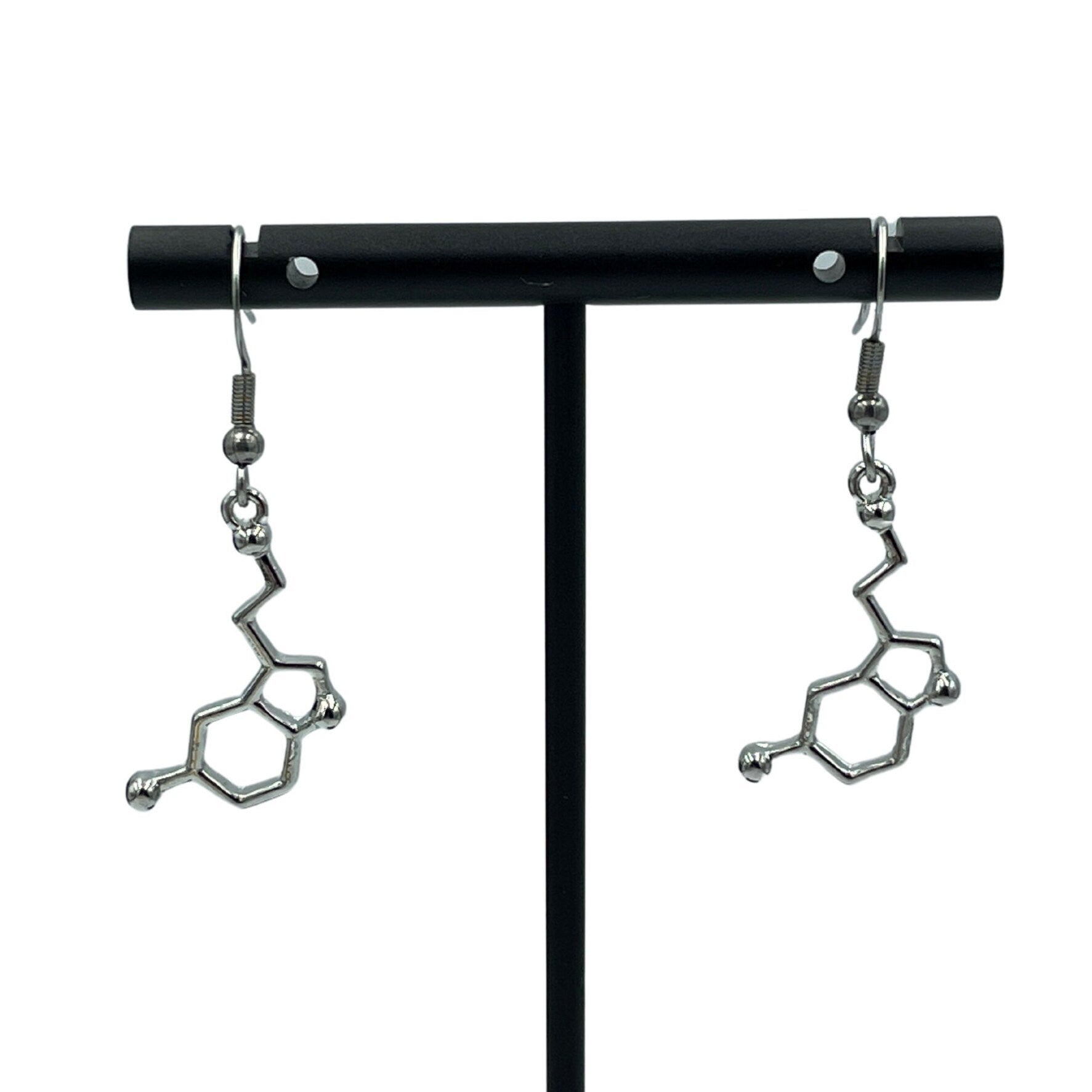 Serotonin Molecule Minimalist Geometric Earrings