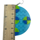 Geometric Statement Light Blue Earrings made with upcycled LEGO®