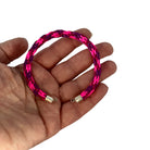 Kumihimo Pink 'Flower Bouquet' Silky Woven Handmade Memory Bracelet