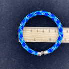 Handmade Kumihimo Blue 'Sea Waves' Silky Memory Bracelet