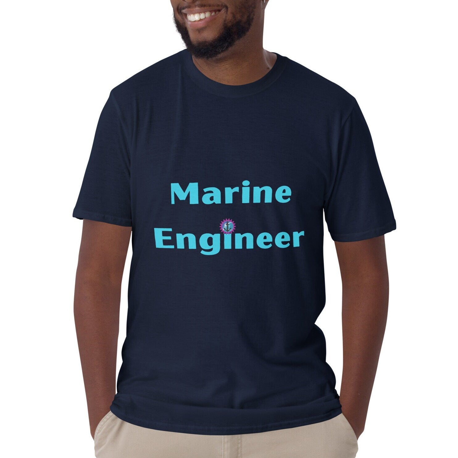 Marine Engineer T-shirt. Marine Engineering Top with cogs and anchor