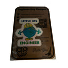 Little Ms Engineer Holographic Vinyl Sticker. STEMinist decal - Women and Girls Engineering