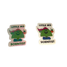 Little Ms Scientist Holographic Vinyl Sticker. STEMinist decal - Women and Girls in Science Gift