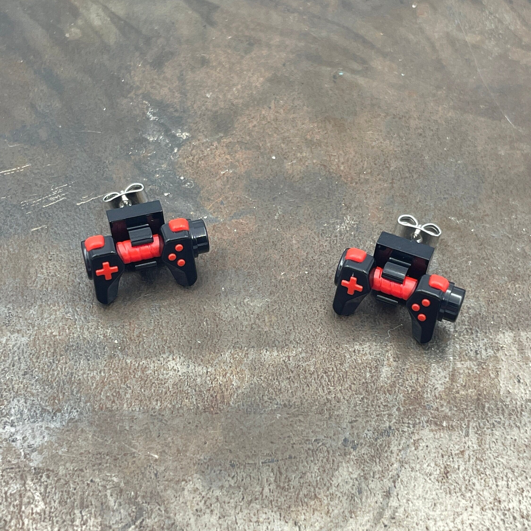 Game Console Earrings made with upcycled LEGO®