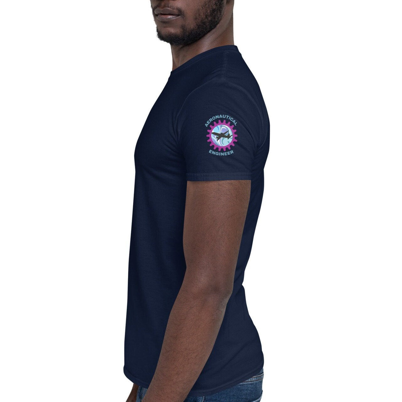 Aeronautical Engineer Sleeve Print T-Shirt Navy