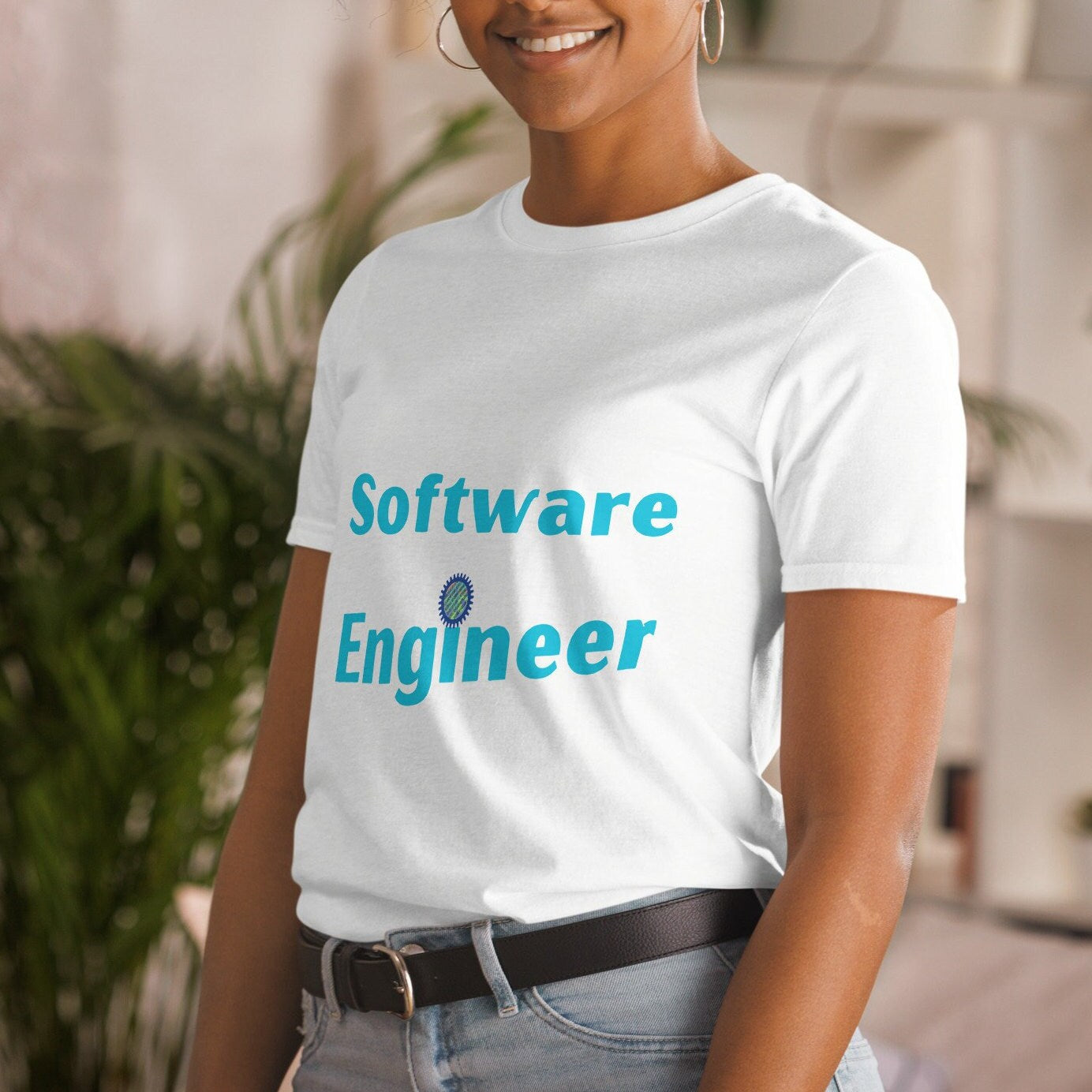 Software Engineer T-shirt. Software Engineering with cogs and binary code Top