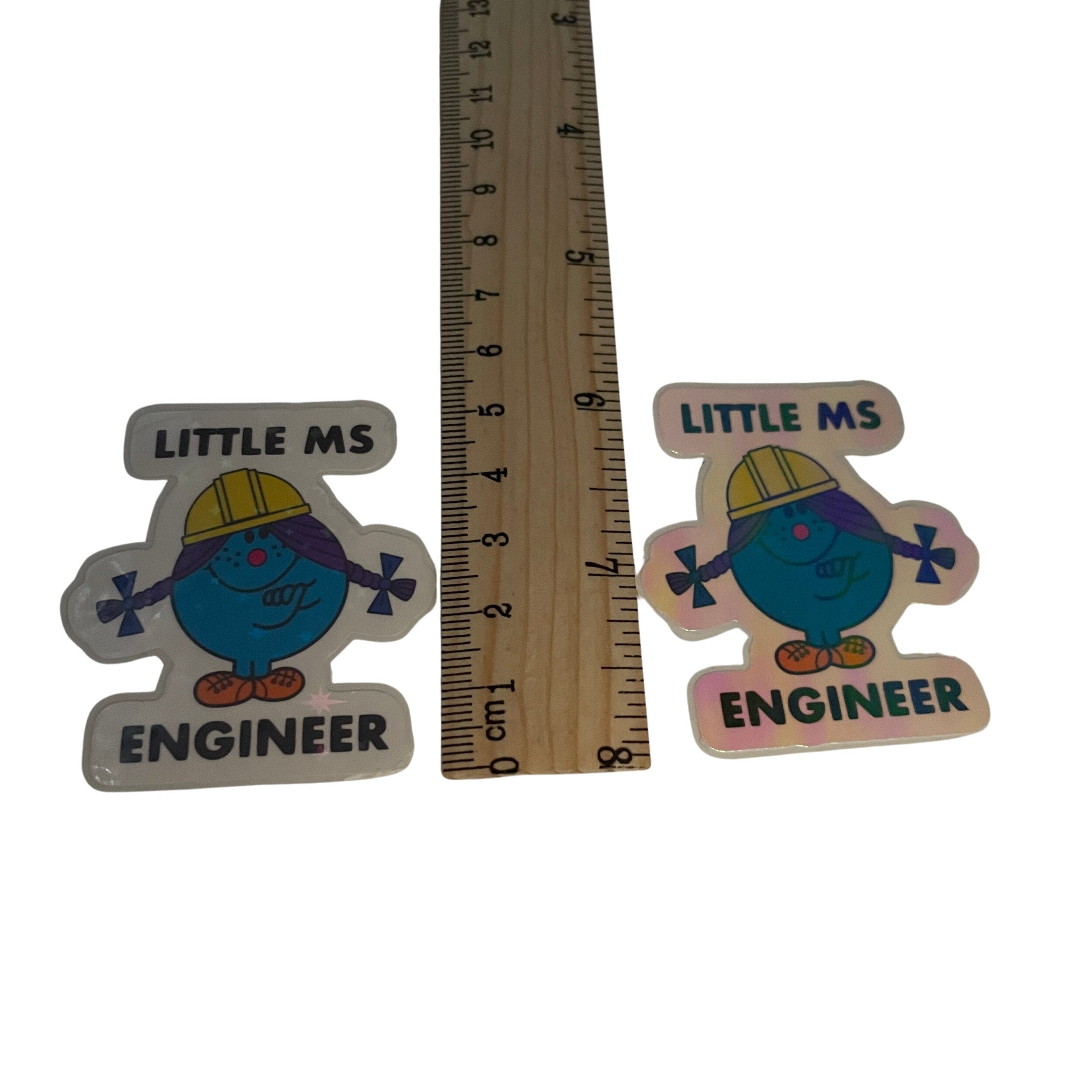 Little Ms Engineer Holographic Vinyl Sticker. STEMinist decal - Women and Girls Engineering