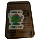 Little Ms Scientist Holographic Vinyl Sticker. STEMinist decal - Women and Girls in Science Gift