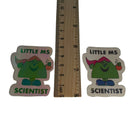 Little Ms Scientist Holographic Vinyl Sticker. STEMinist decal - Women and Girls in Science Gift