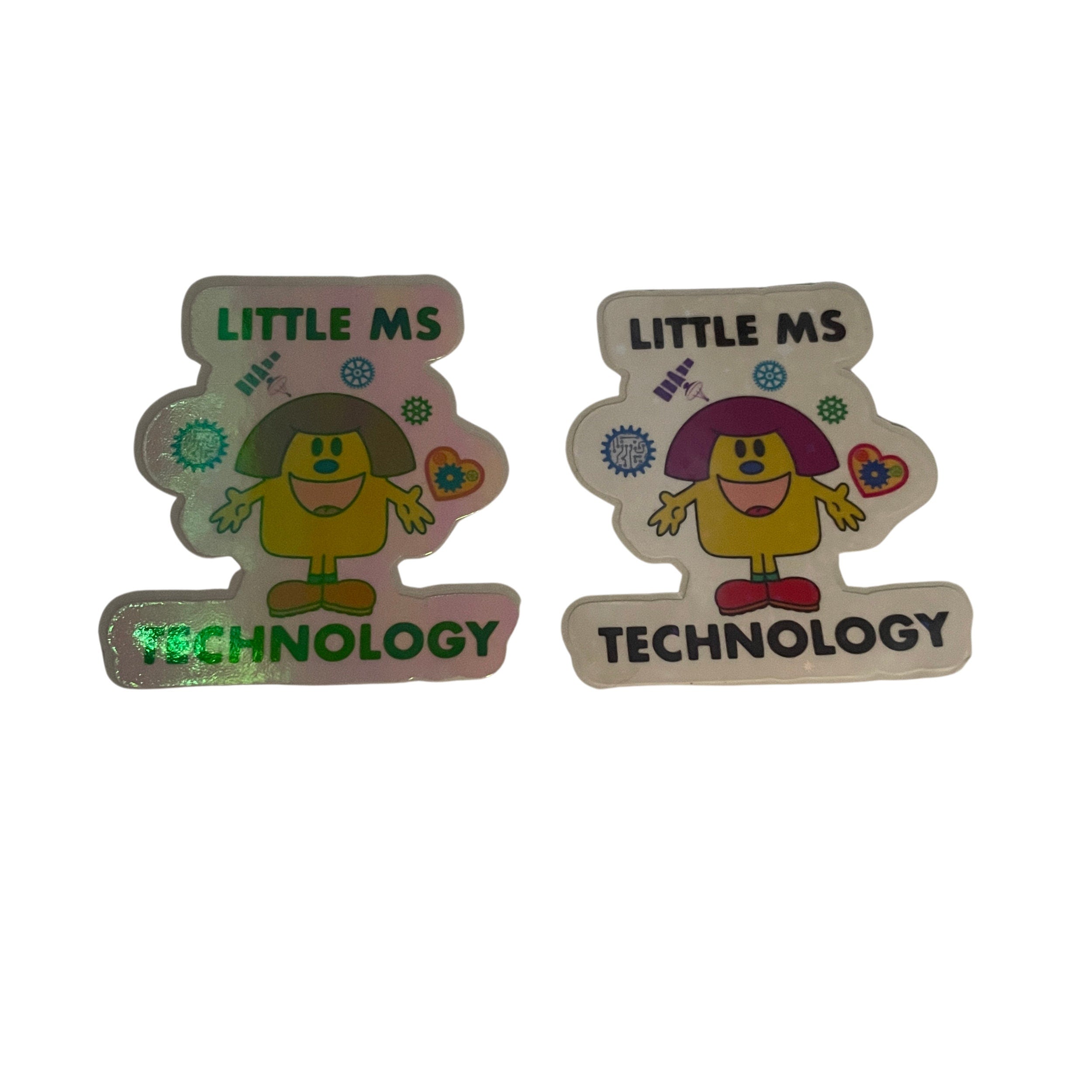 Little Ms Technology Holographic Vinyl Sticker. STEMinist decal - Women and Girls in Science, Technology and Engineering