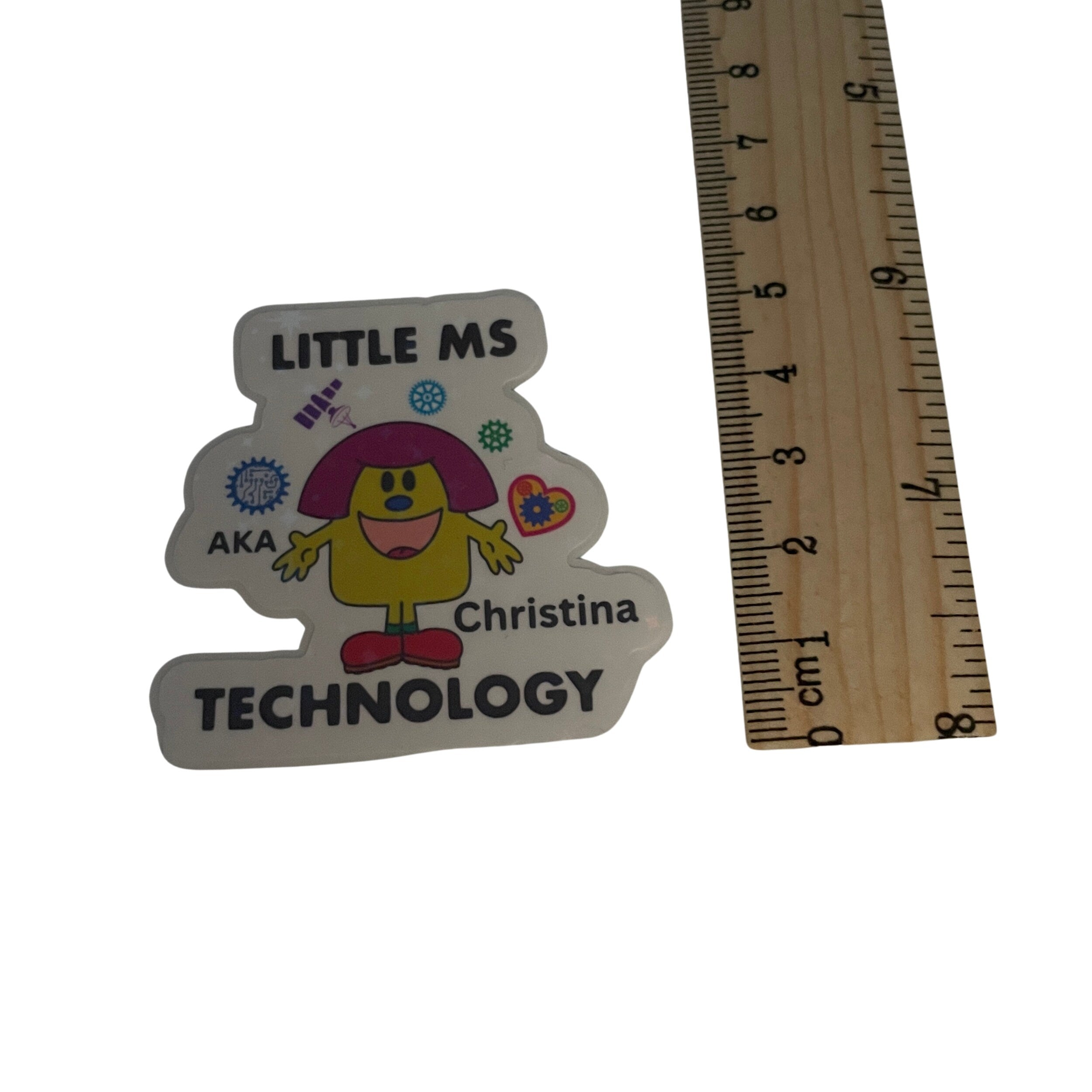 Personalised Little Ms Technology Holographic Vinyl Sticker