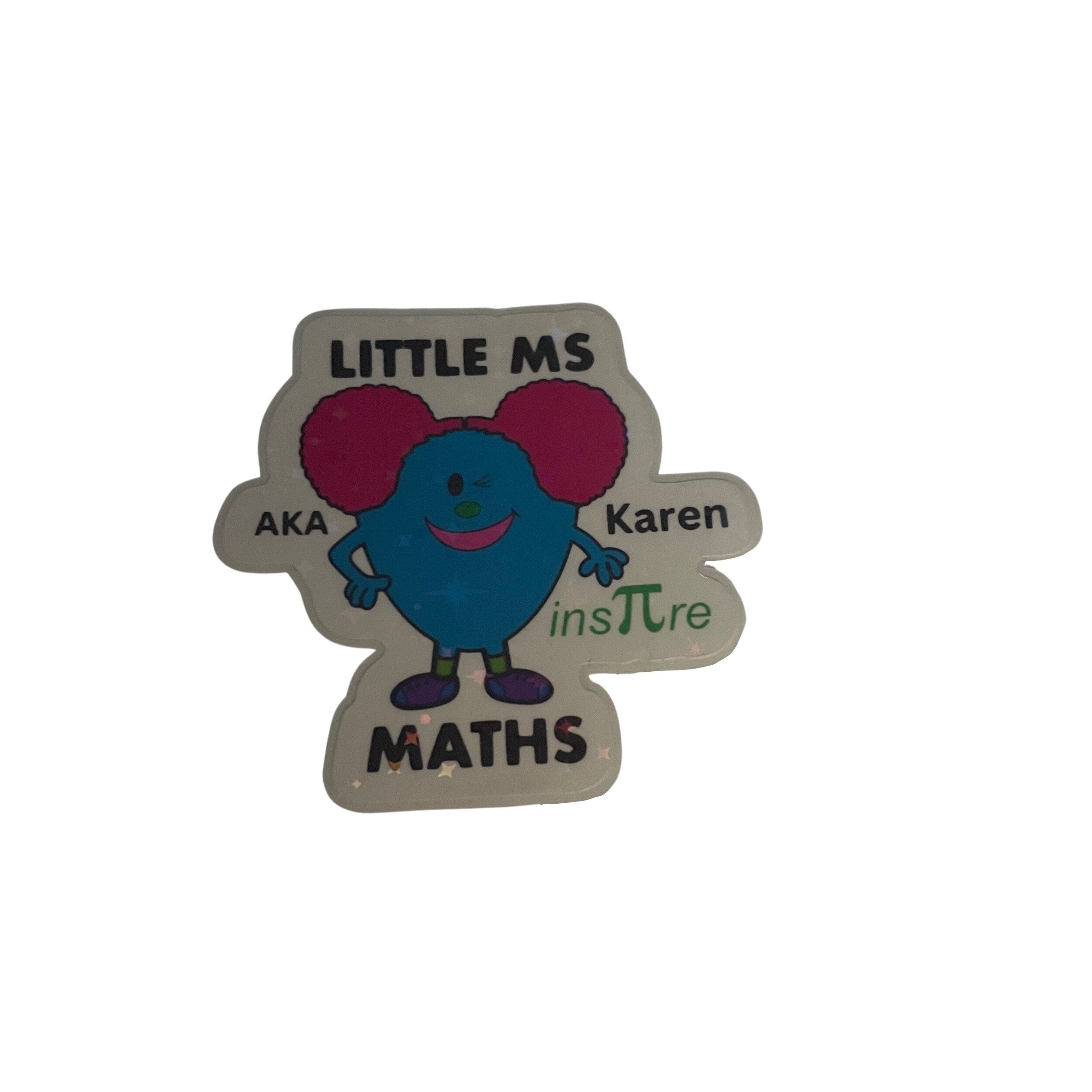 Personalised Little Ms Maths Holographic Vinyl Sticker