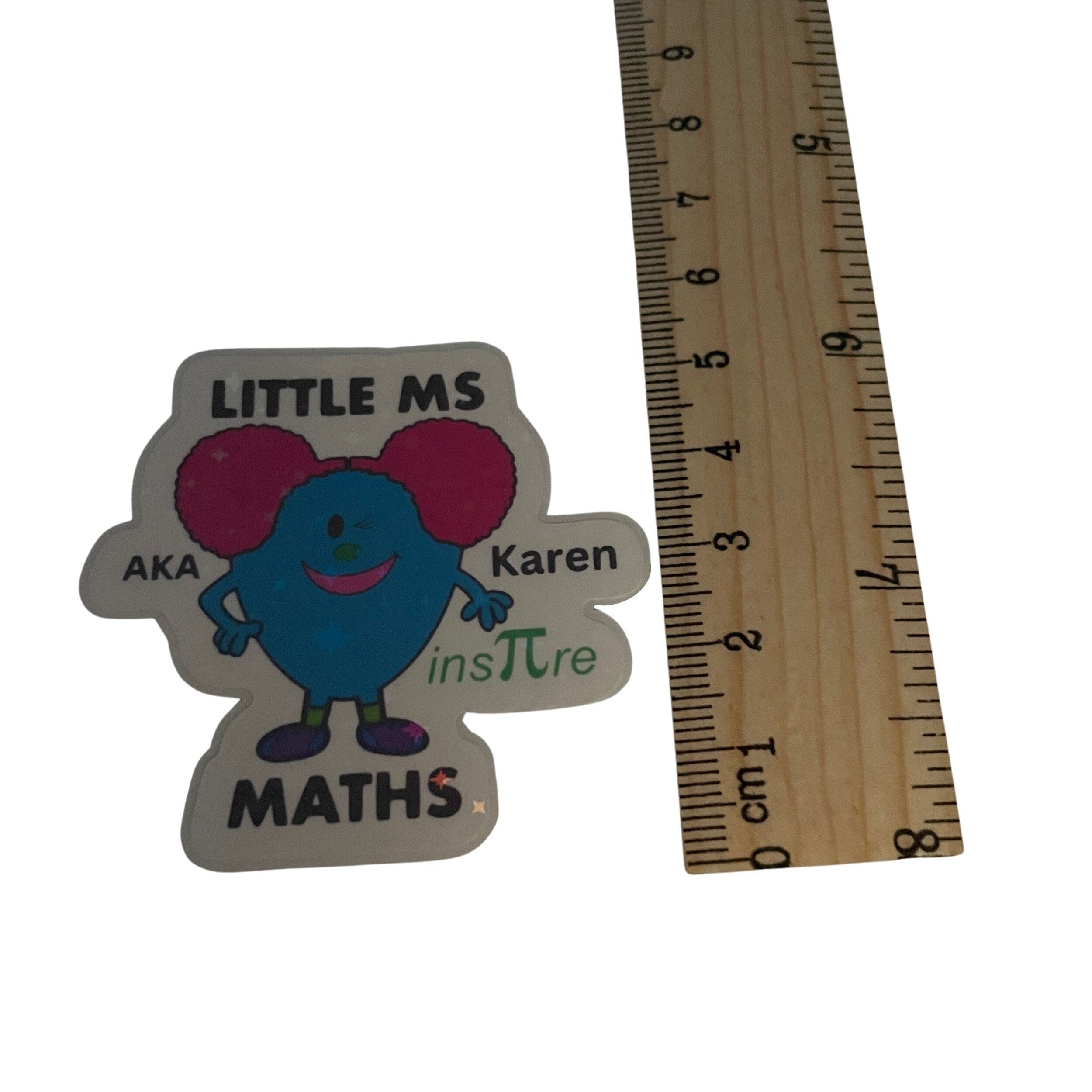 Personalised Little Ms Maths Holographic Vinyl Sticker