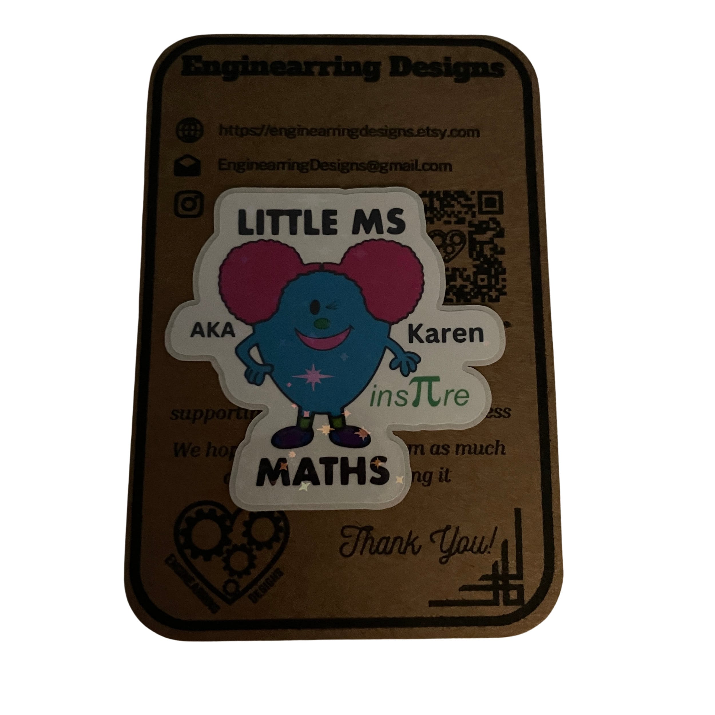 Personalised Little Ms Maths Holographic Vinyl Sticker