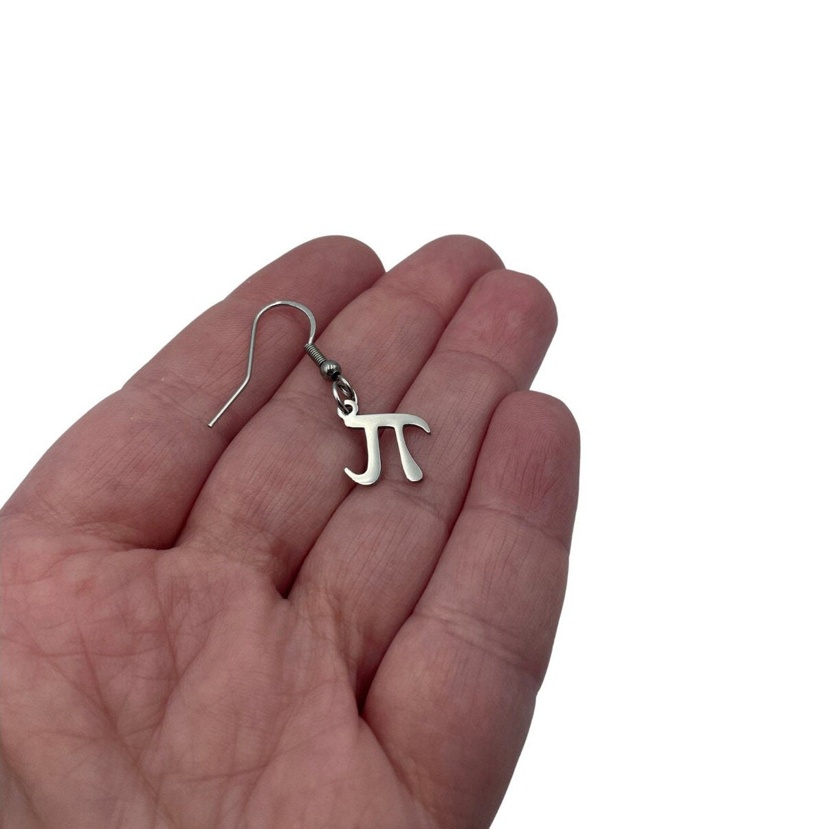 Pi Minimalist tiny Stainless Steel Dangle Earrings