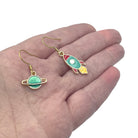 Cute Asymmetric Rocket and Planet Earrings in a variety of colours