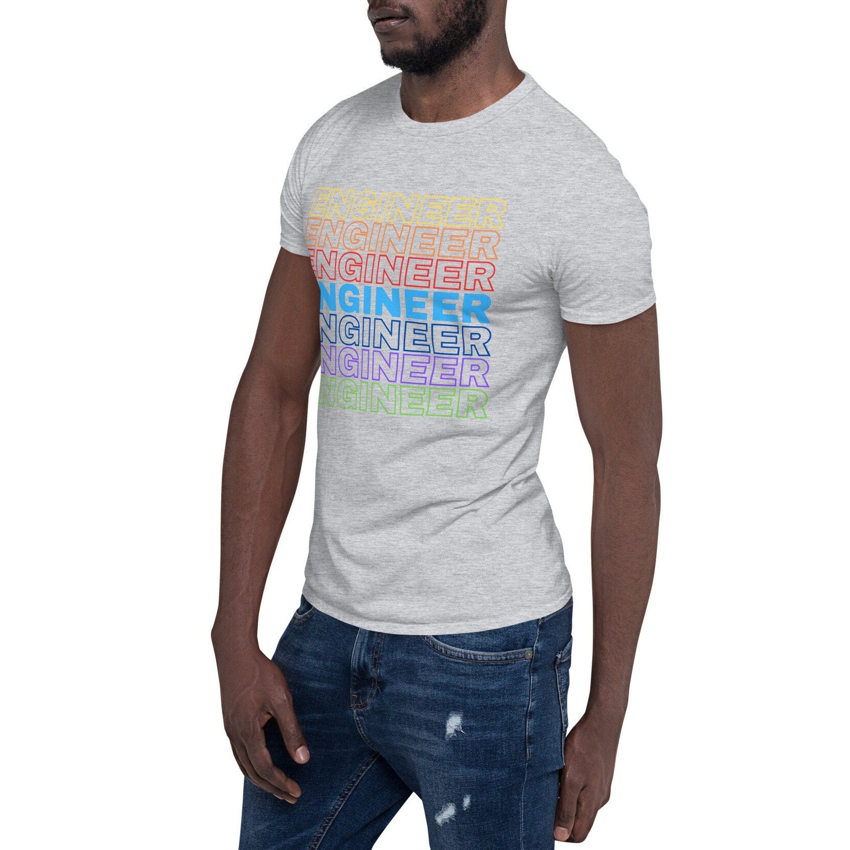 Funky Colourful Engineer Rainbow T-shirt