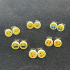 Emoji Stud Earrings made with upcycled LEGO®. LOL, Wink, Kiss, Happy, Worried or Tears