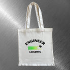 Engineer Loading Tote Bag. Thick woven Engineering Graduate Shopper. Graduation Gift