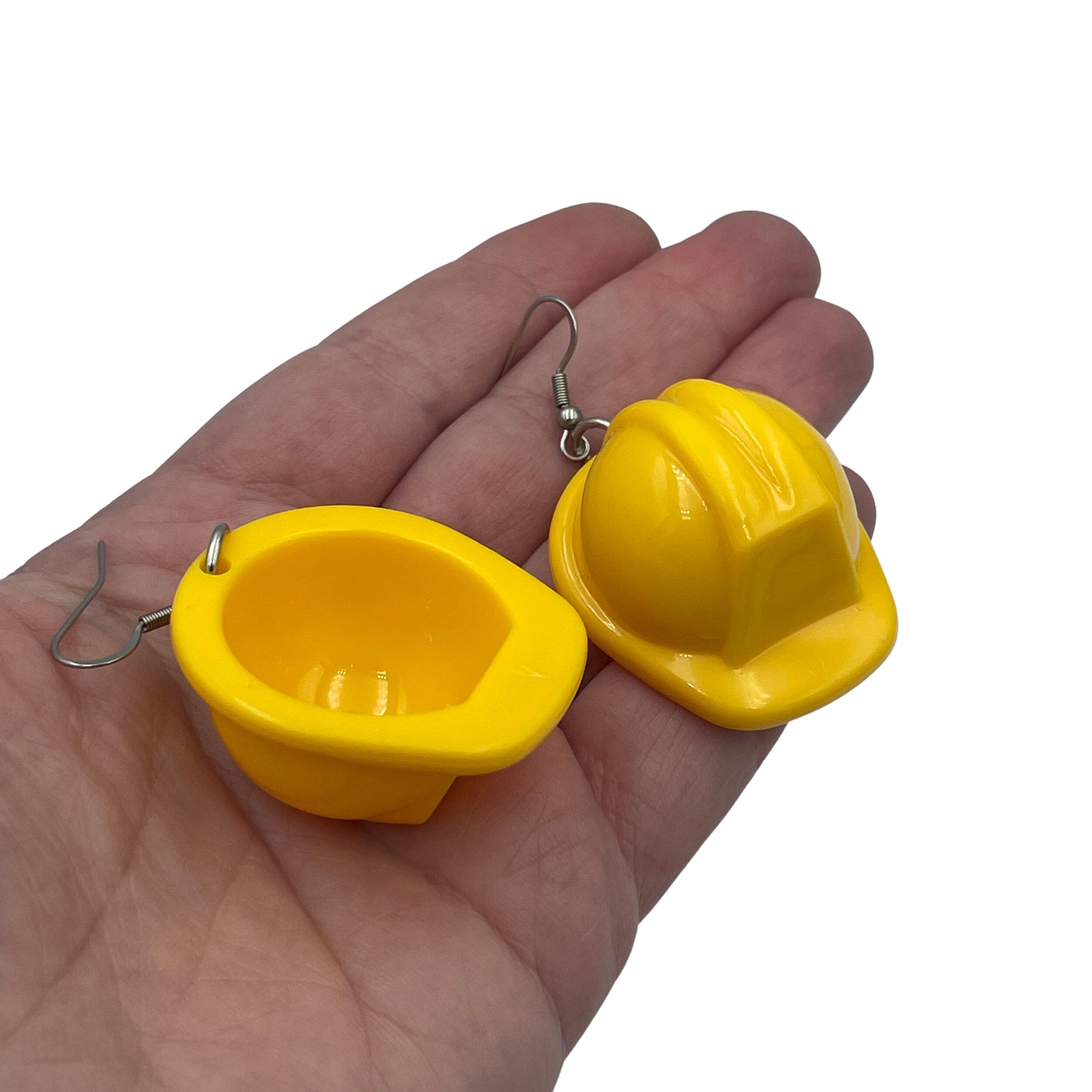 Novelty Hardhat Earrings. Funny jewellery for Engineers and Construction Workers