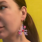 Purple Floral Plant Earrings made with upcycled LEGO®