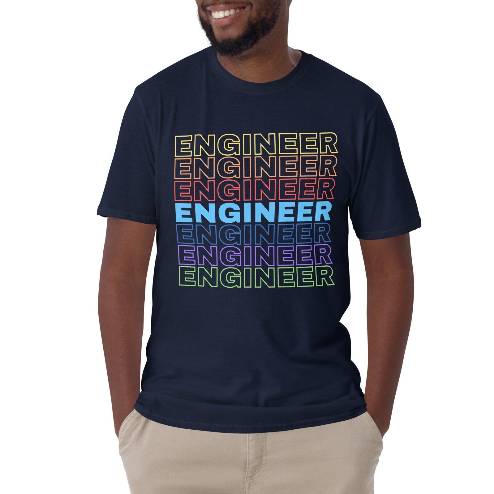 Funky Colourful Engineer Rainbow T-shirt