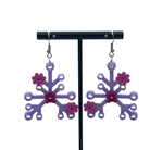 Purple Floral Plant Earrings made with upcycled LEGO® Silver