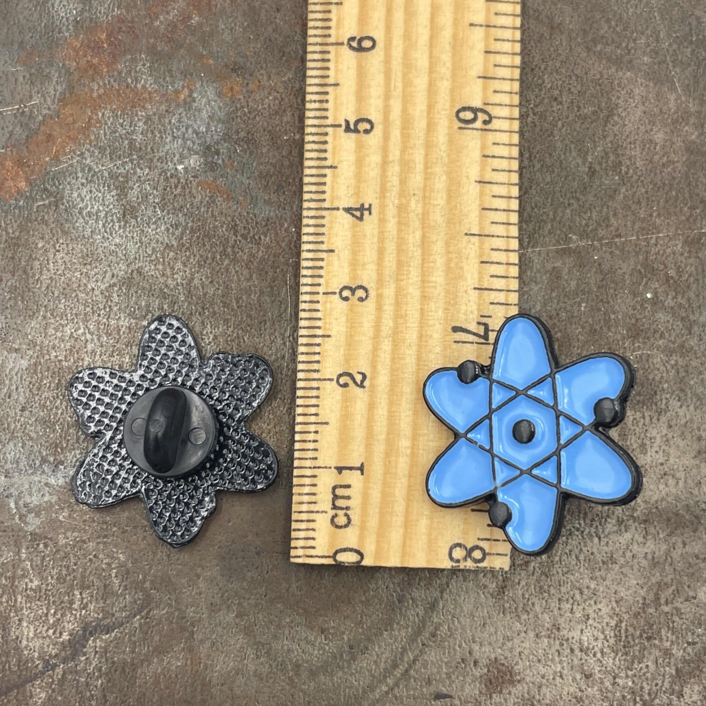 Atom Blue Enamel Science Pin Badge