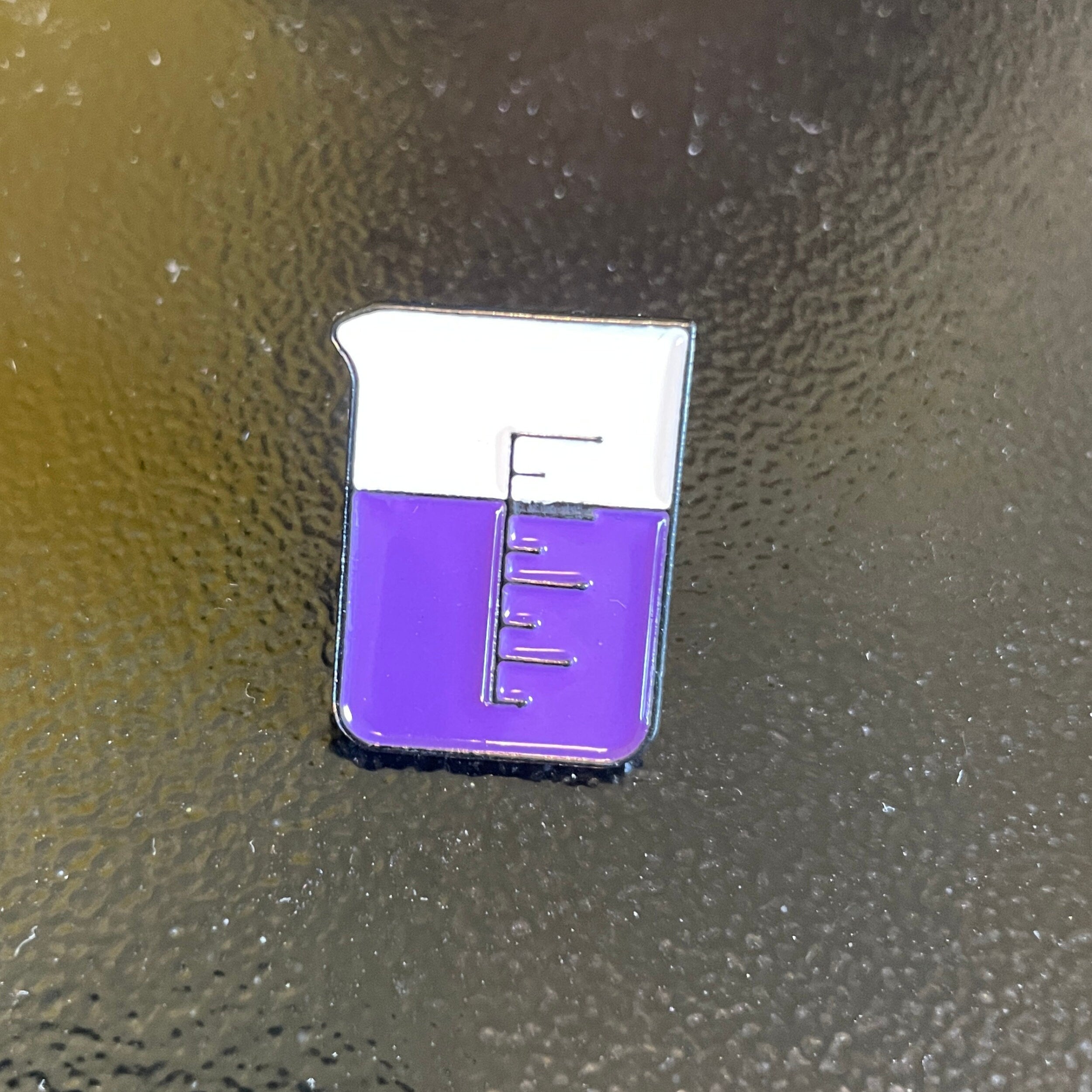 Purple Chemistry flask Enamel Pin. Science Experiment Beaker Badge