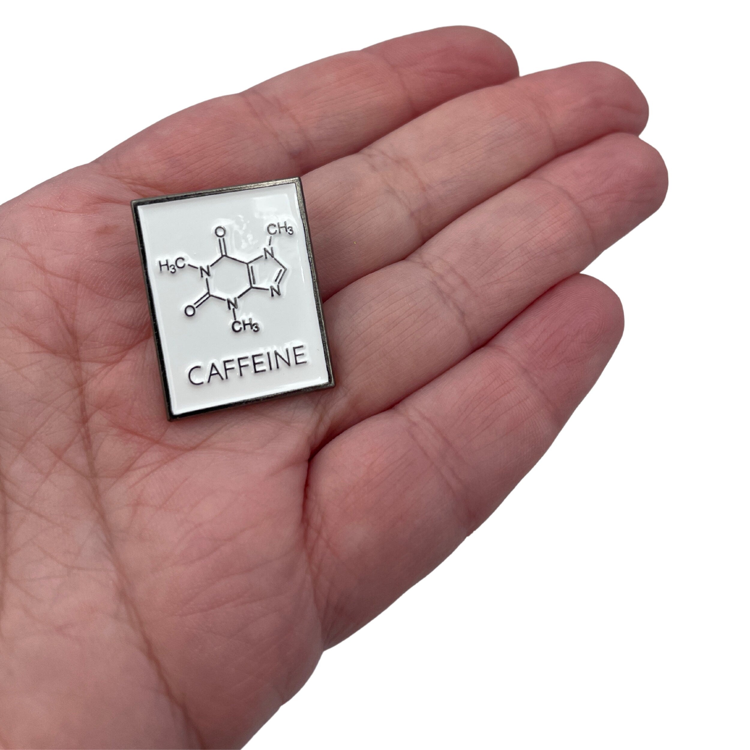 Caffeine Molecule Enamel Pin Badge