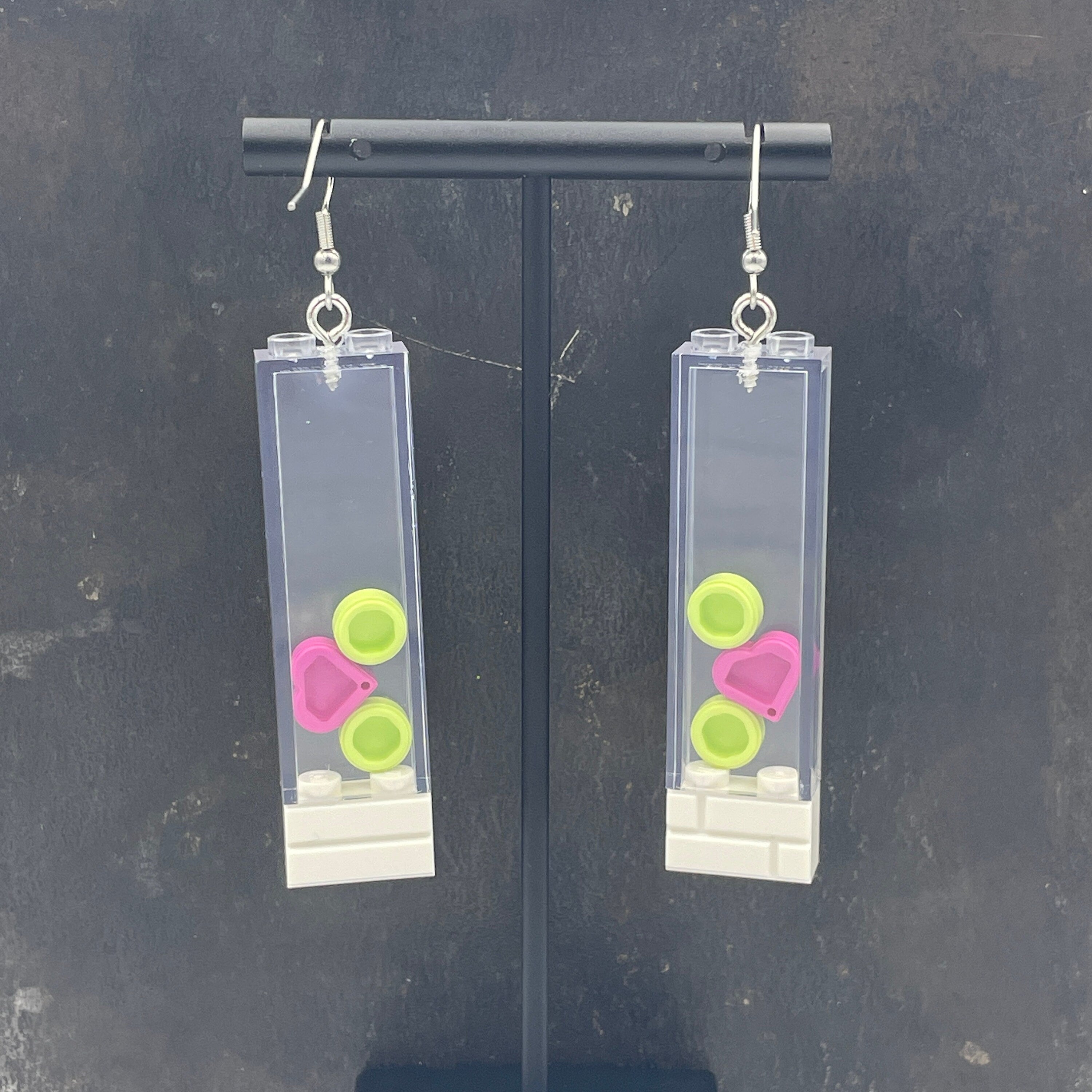 Window Statement Earrings made with upcycled LEGO®