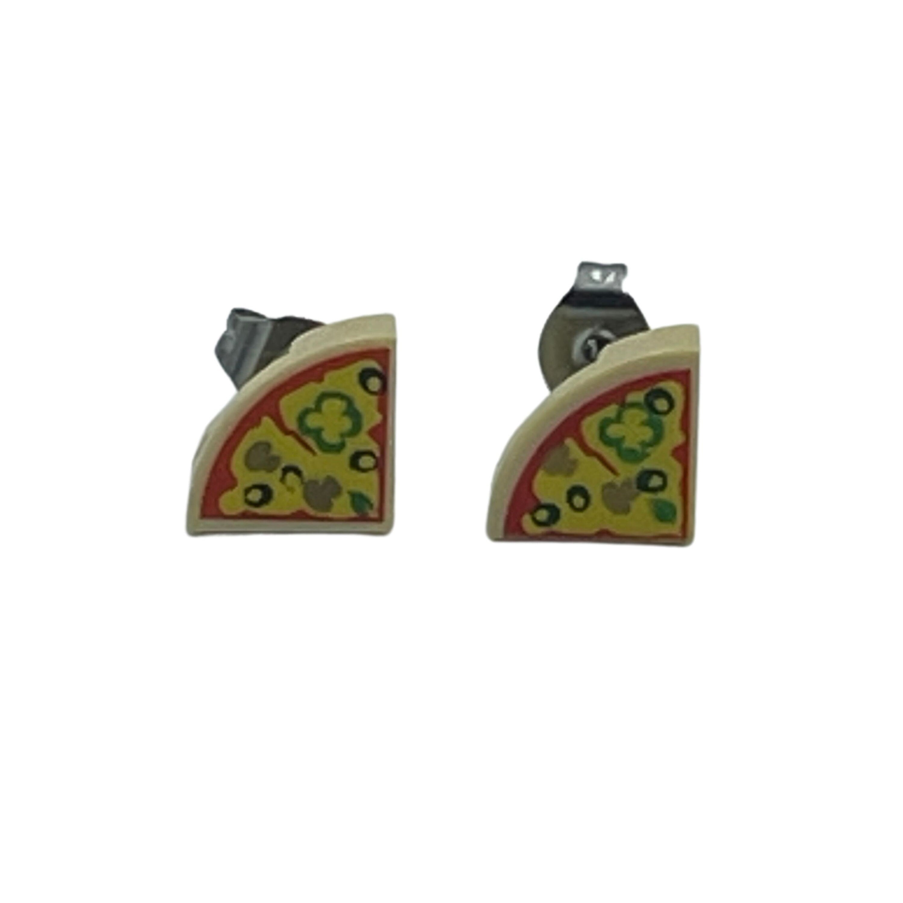 Quarter Pizza Slice Stud Earrings made with upcycled LEGO®