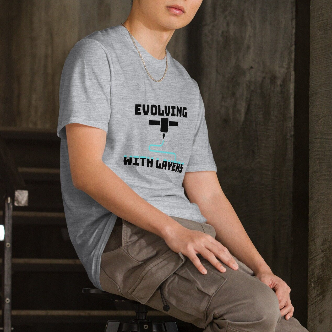 Evolving with Layers Funny 3D Printer T-shirt