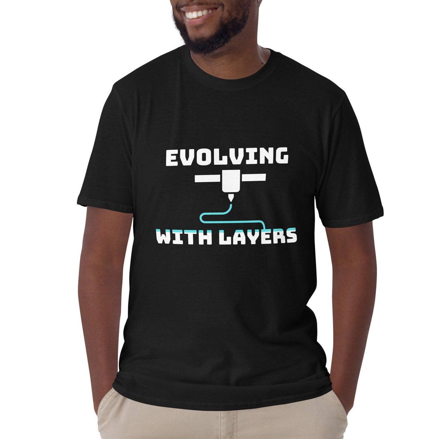 Evolving with Layers Funny 3D Printer T-shirt