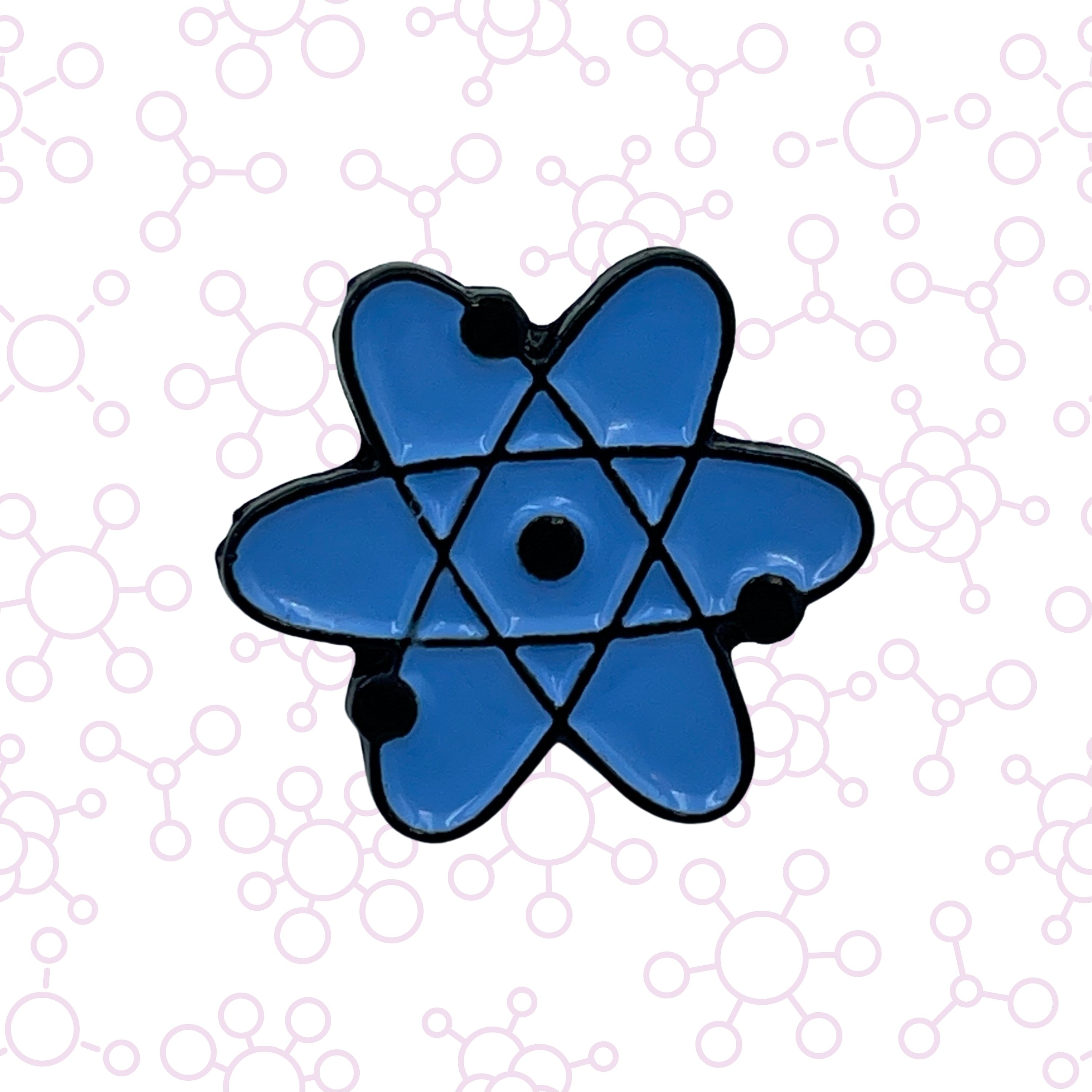 Atom Blue Enamel Science Pin Badge