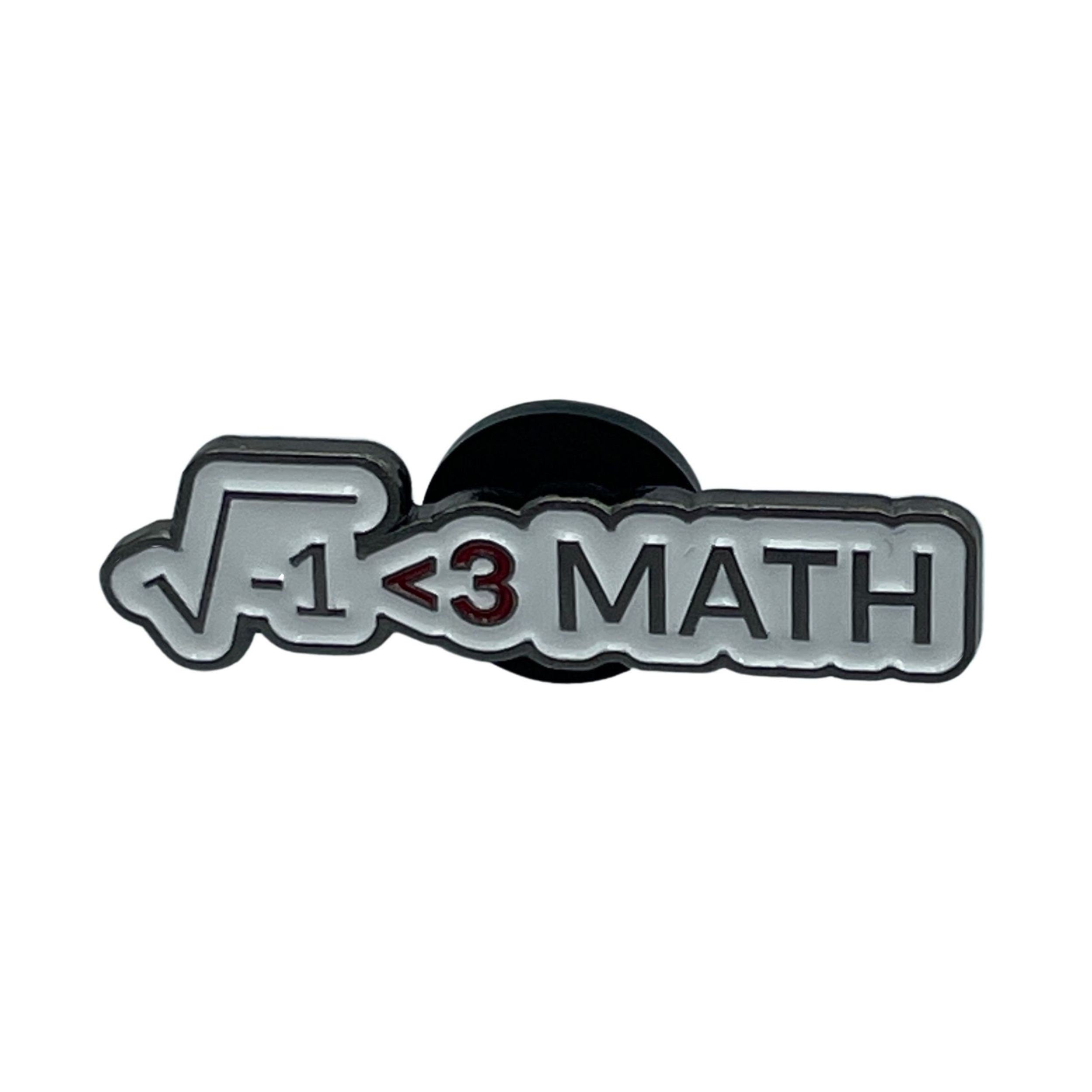 I Love Math Enamel Pin Badge. Heart Mathematical formula