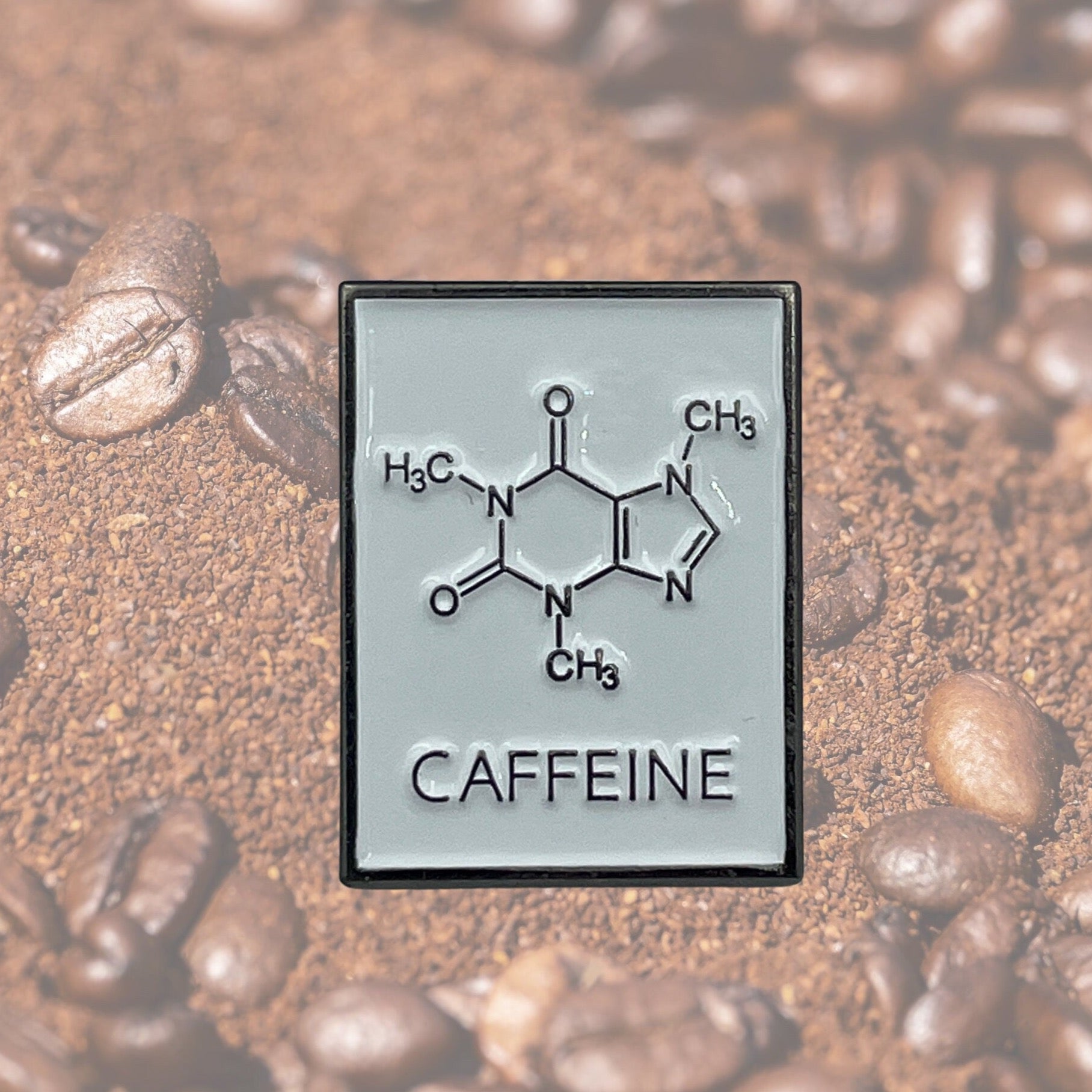 Caffeine Molecule Enamel Pin Badge